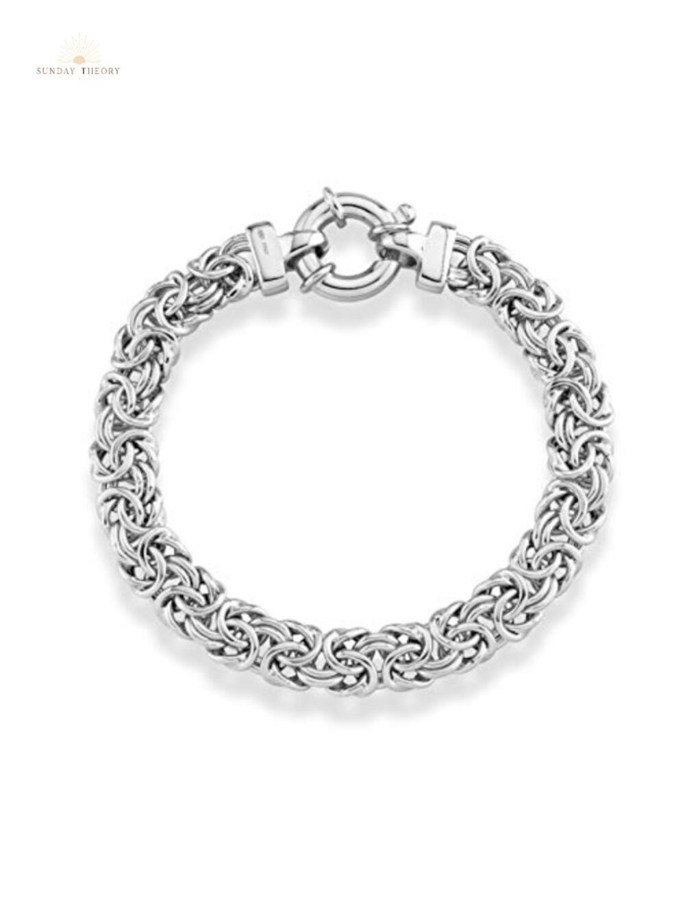 Italian Sterling Silver Byzantine Bracelet for Women - 9mm